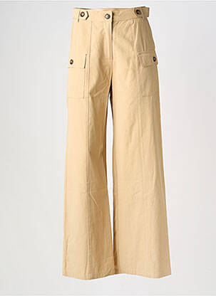 Pantalon flare taille haute taille haute beige LA PETITE ETOILE femme