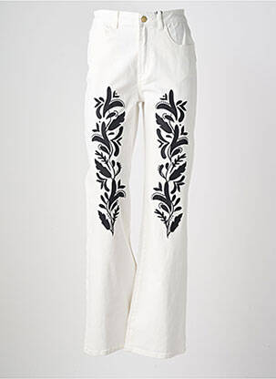 Jean coupe flare stretch taille haute blanc LA PETITE ETOILE femme