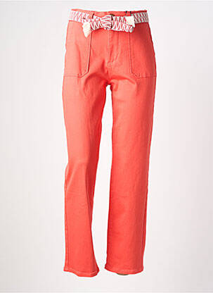 Pantalon droit stretch taille haute orange LA PETITE ETOILE femme