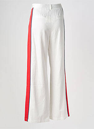 Pantalon droit fermeture zippée sous rabat avec crochet taille haute blanc LA PETITE ETOILE femme