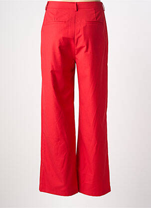 Pantalon flare taille à pinces taille haute rouge LA PETITE ETOILE femme