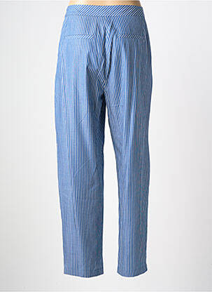 Pantalon droit fermeture zippée sous rabat avec crochet taille normale bleu NUMPH femme