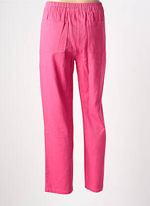 Pantalon droit stretch rose EMILIE.K femme