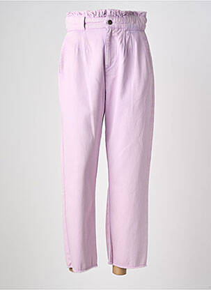 Pantalon droit stretch taille haute violet KANOPE femme
