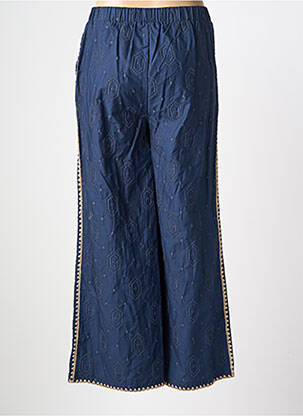 Pantalon large coupe fluide taille normale bleu EMILIE.K femme