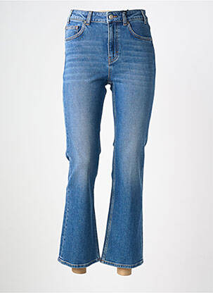 Jean coupe flare stretch taille haute bleu NVY femme