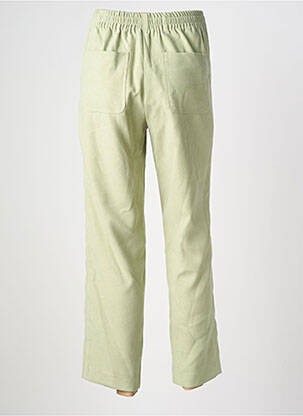 Pantalon droit stretch taille haute vert EMILIE.K femme