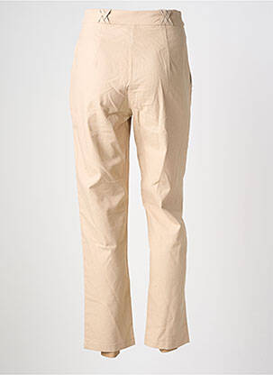 Pantalon droit fermeture zippée sous rabat boutonné beige ANDY & LUCY femme