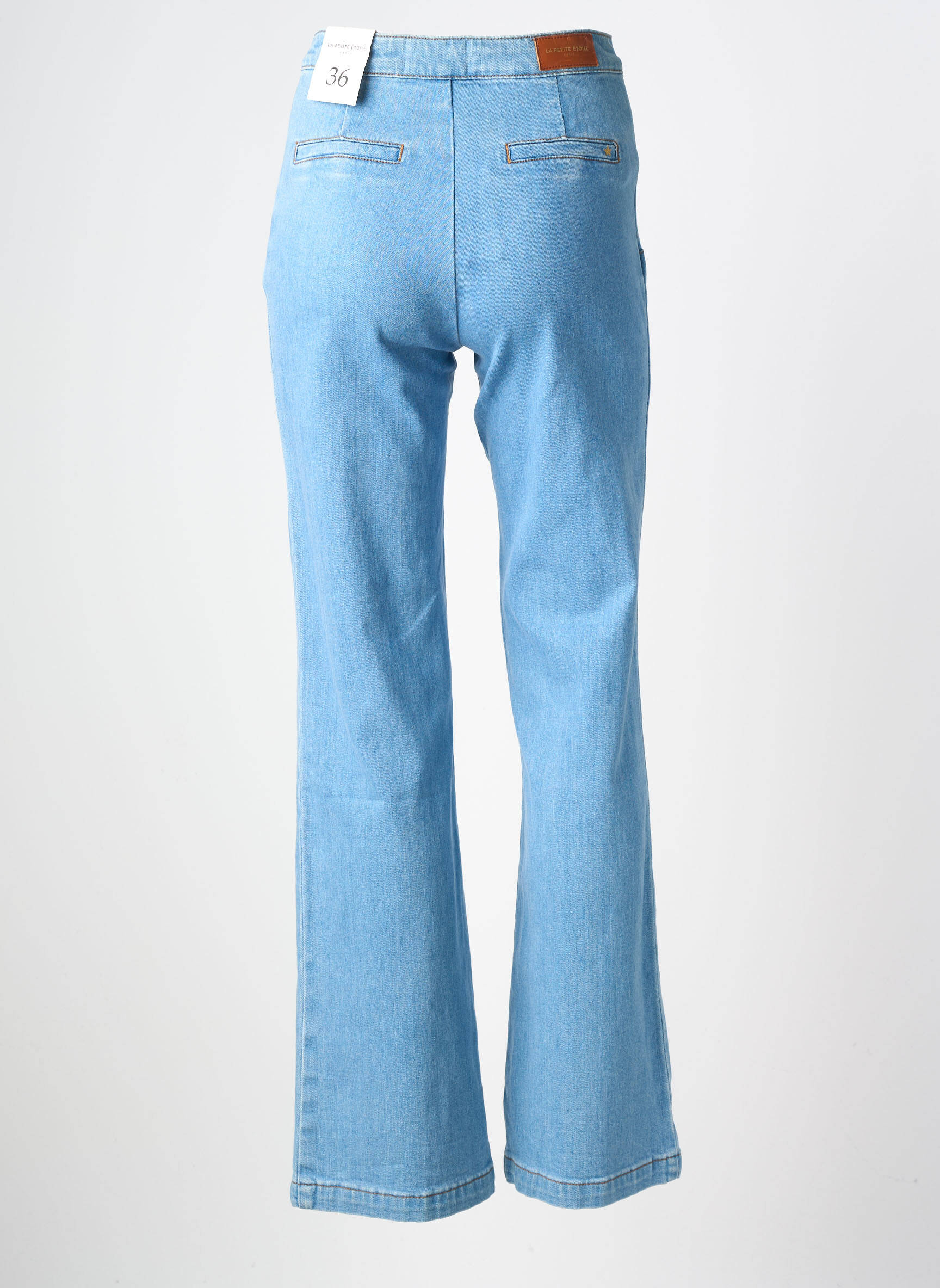 Jean coupe flare stretch taille haute bleu LA PETITE ETOILE femme