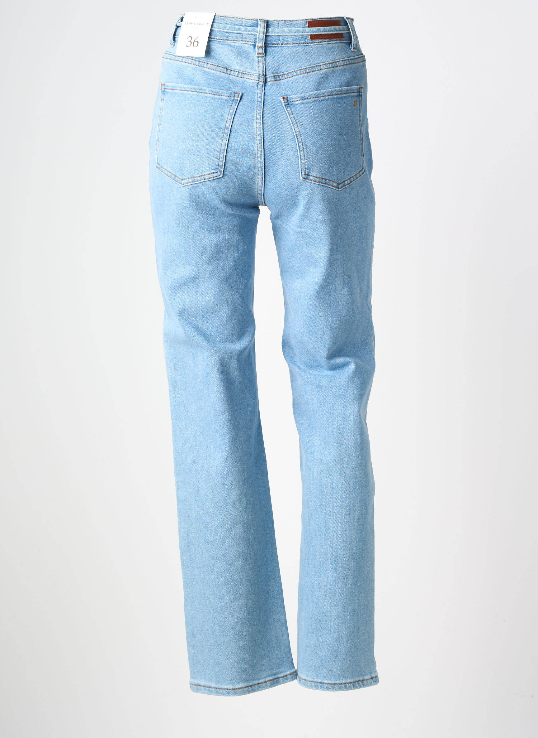 Jeans coupe droite taille haute taille haute bleu LA PETITE ETOILE femme