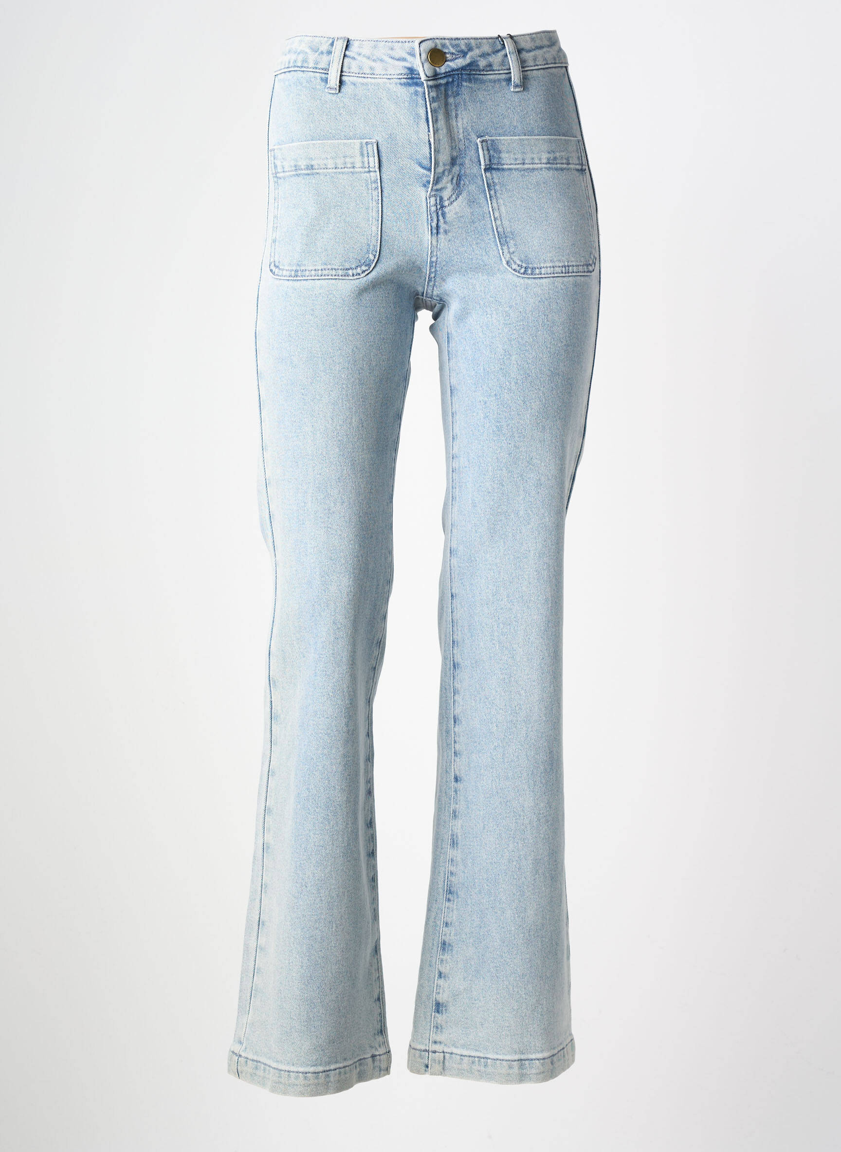 Jean coupe flare stretch taille haute bleu LA PETITE ETOILE femme