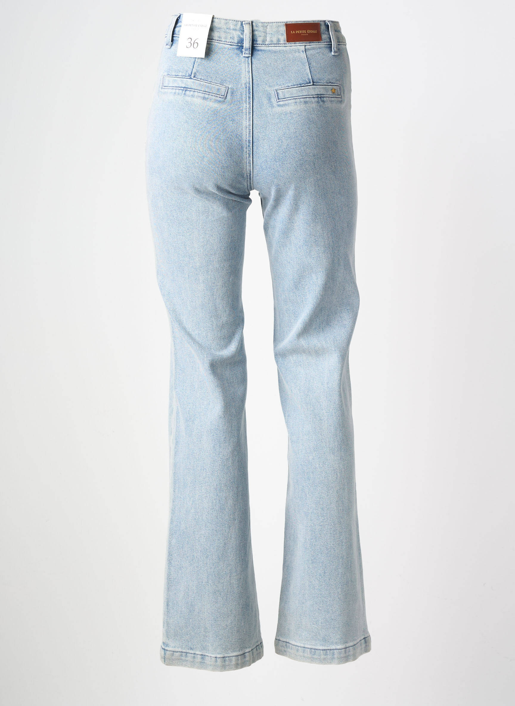 Jean coupe flare stretch taille haute bleu LA PETITE ETOILE femme
