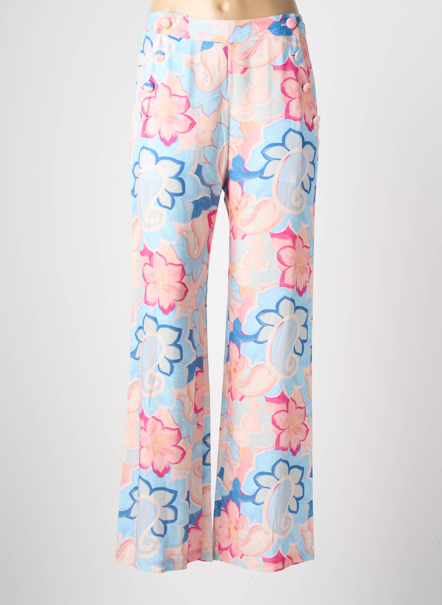 Pantalon large coupe fluide taille normale bleu LA PETITE ETOILE femme