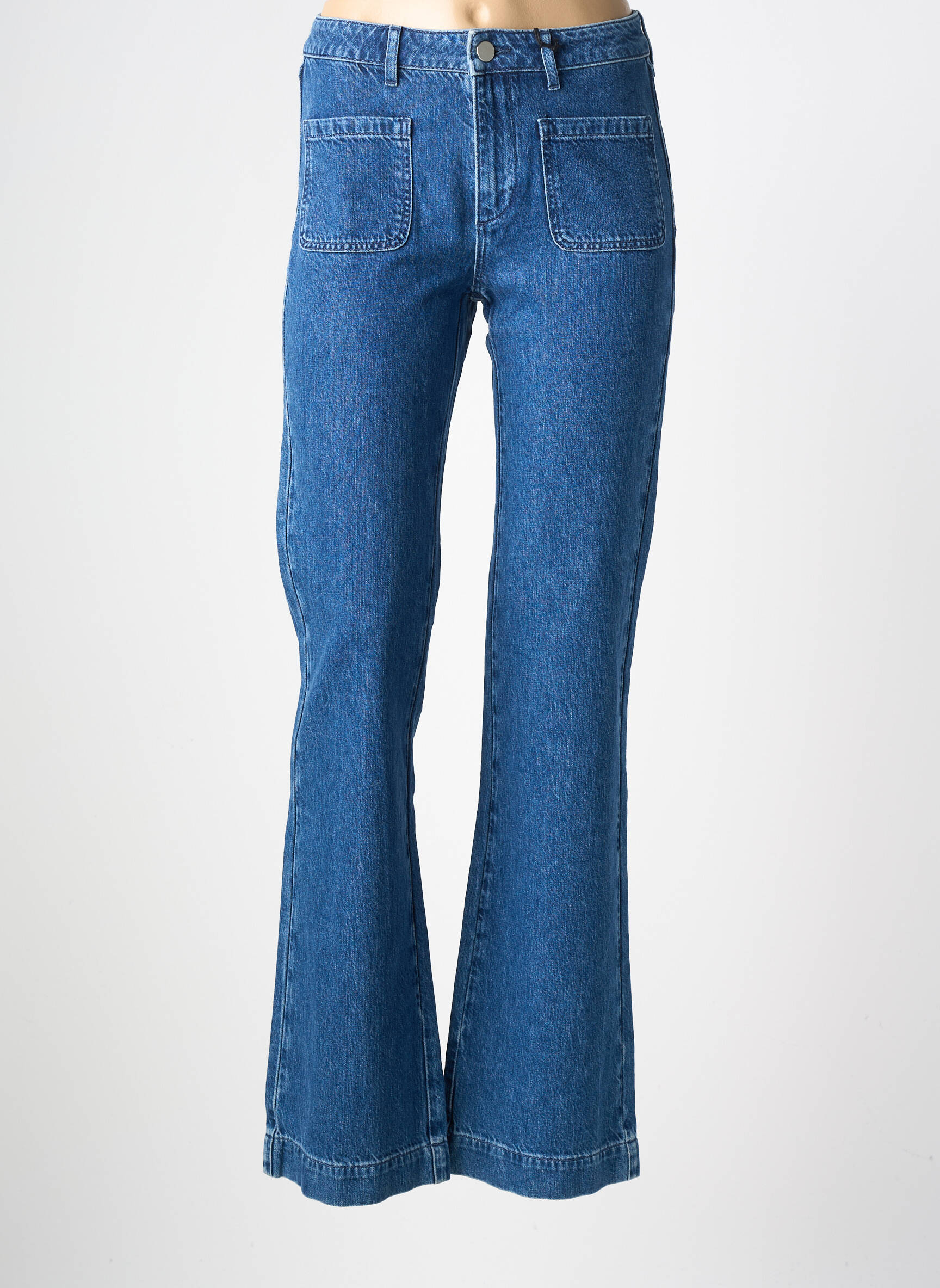 Jean coupe flare stretch taille normale bleu NVY femme