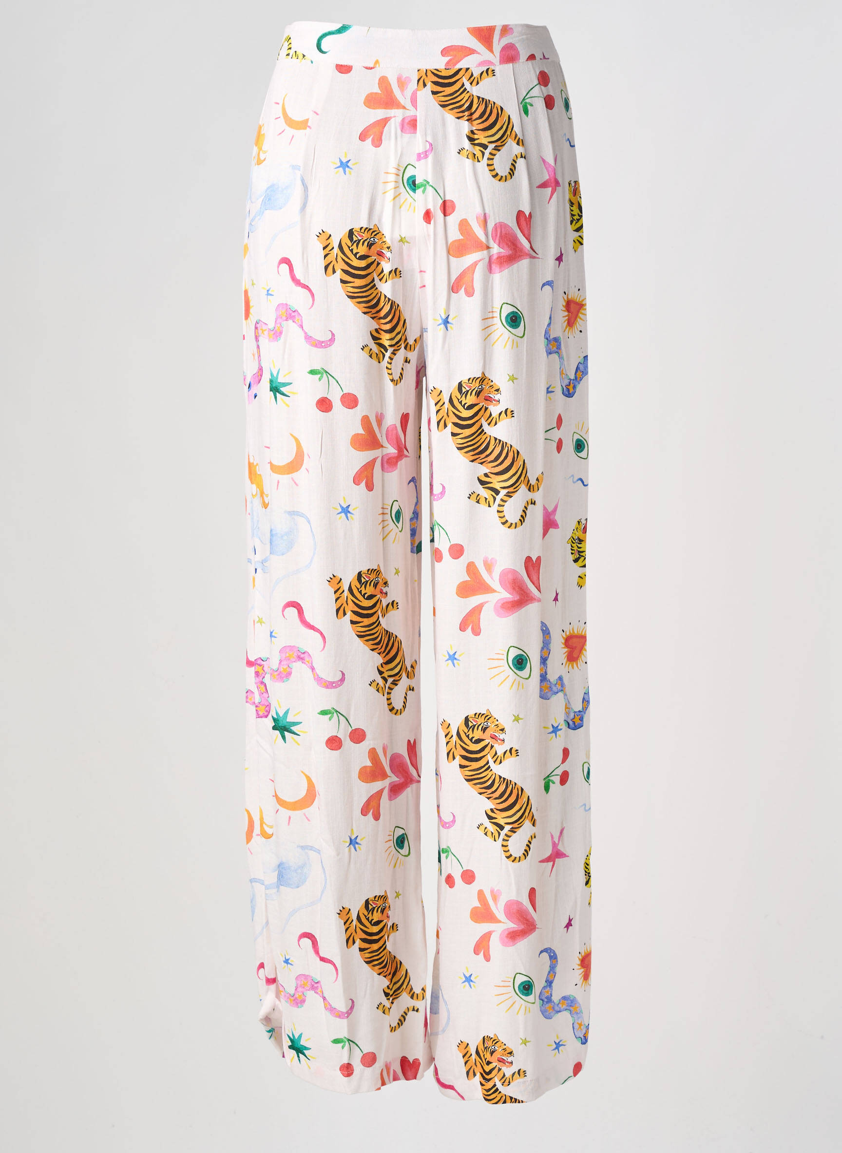 Pantalon droit taille haute taille haute blanc LA PETITE ETOILE femme