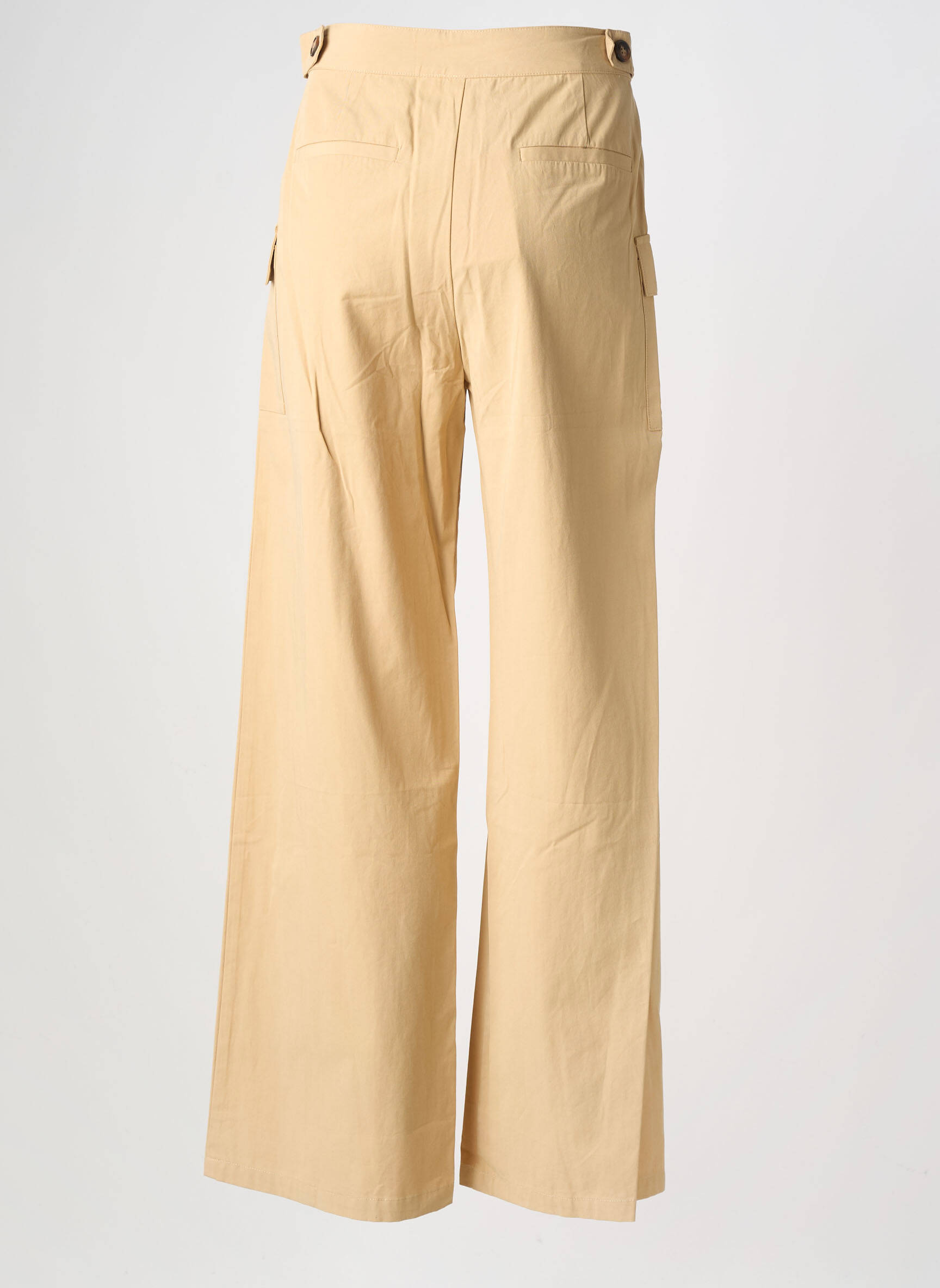 Pantalon flare taille haute taille haute beige LA PETITE ETOILE femme