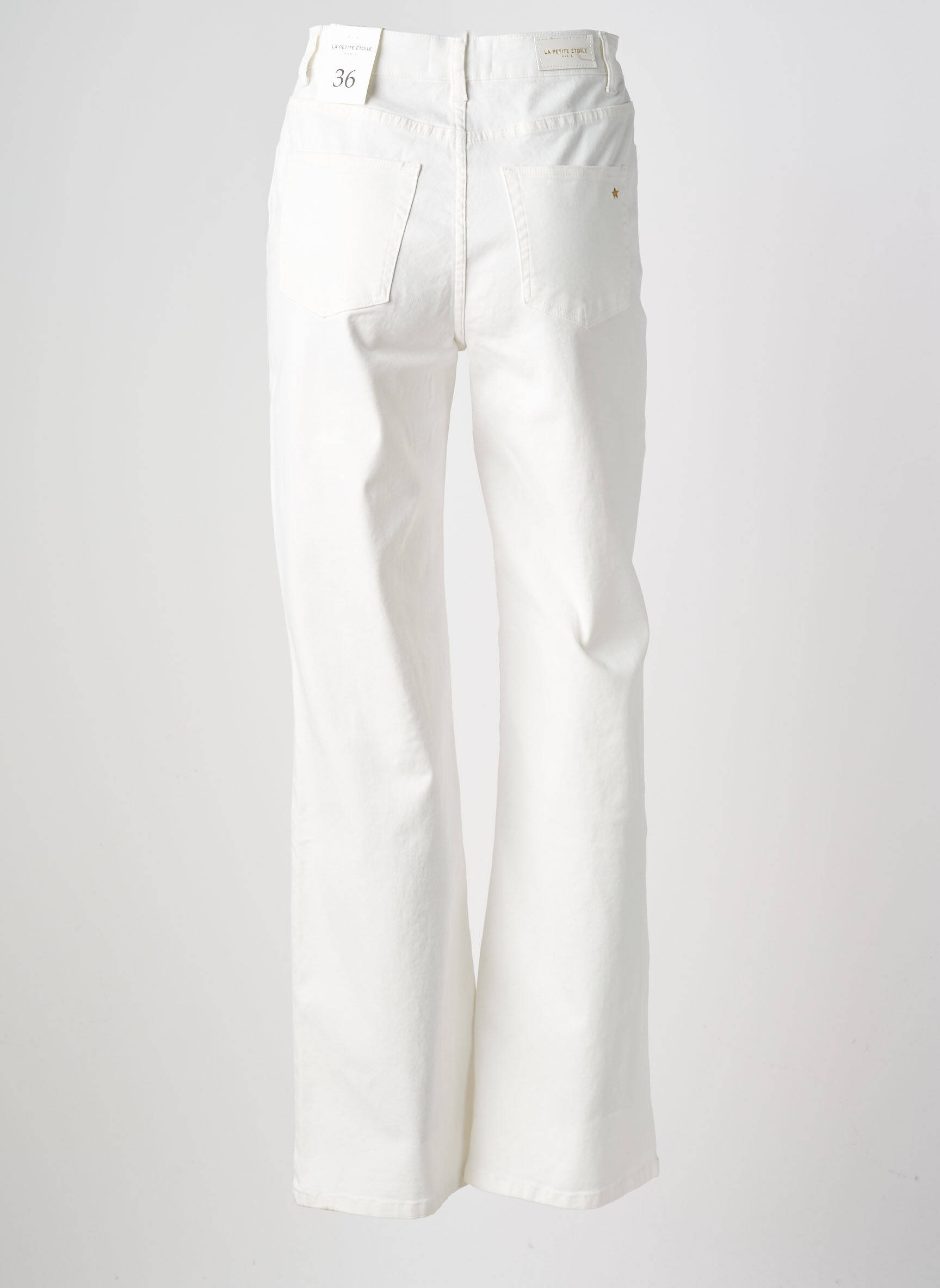 Jean coupe flare stretch taille haute blanc LA PETITE ETOILE femme
