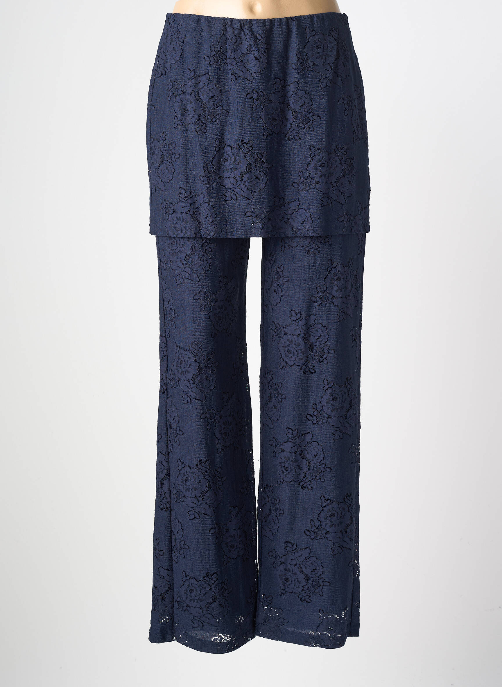 Pantalon droit stretch taille normale bleu NUMPH femme