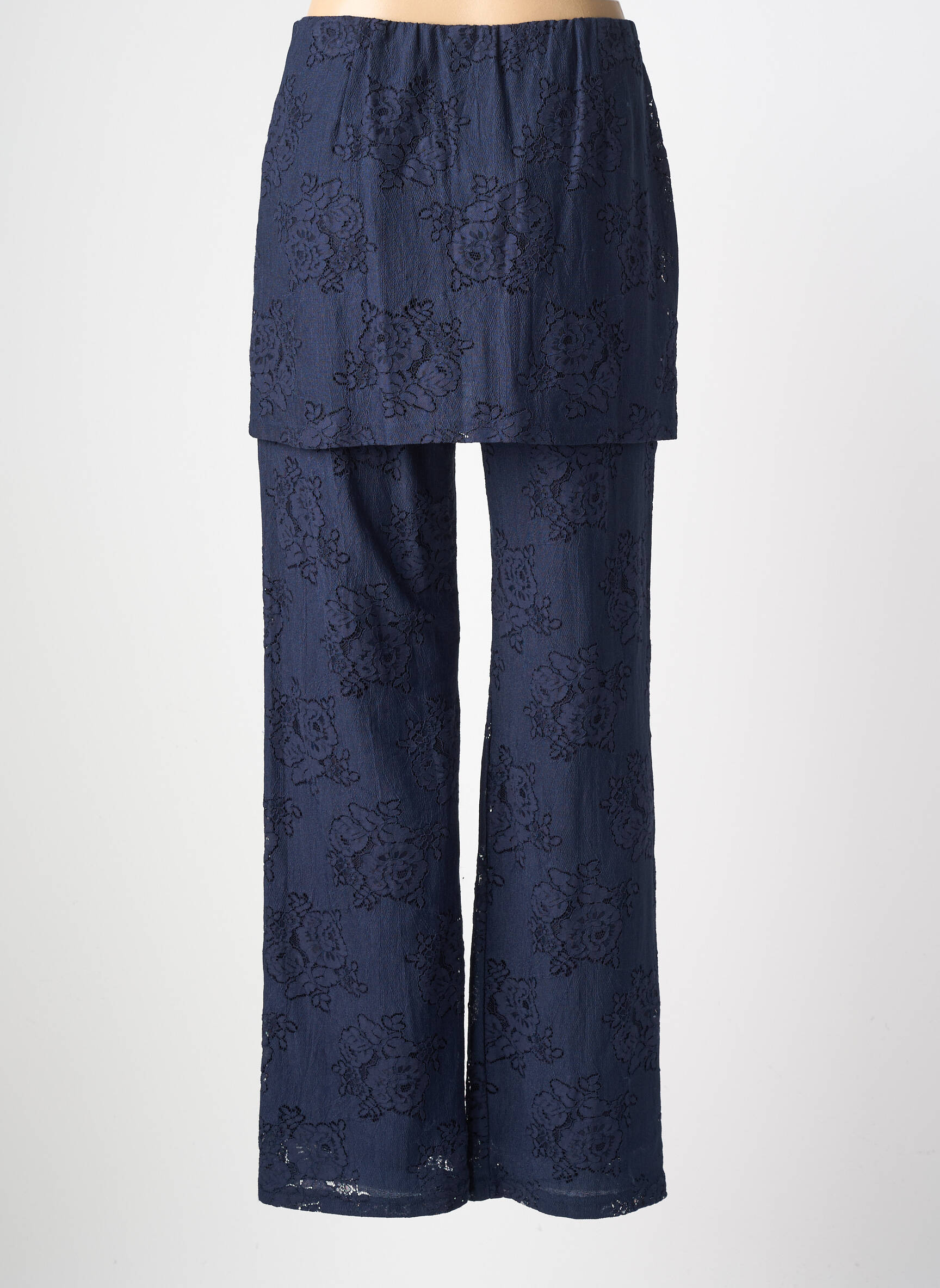Pantalon droit stretch taille normale bleu NUMPH femme