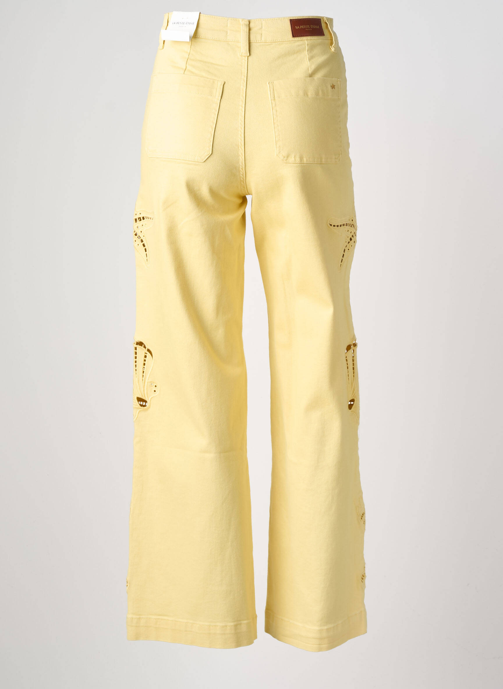 Jean coupe flare stretch taille haute jaune LA PETITE ETOILE femme