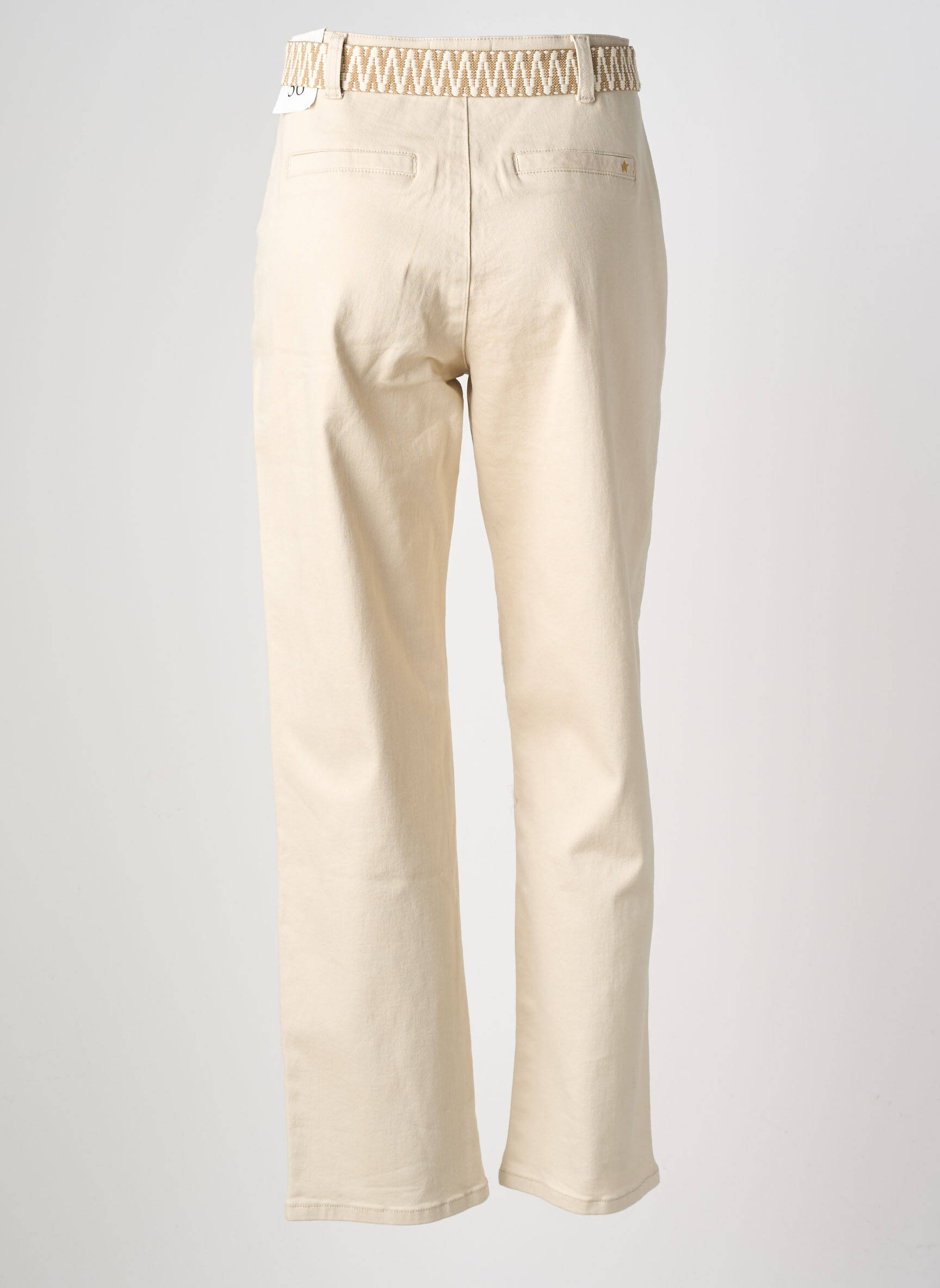 Pantalon droit stretch taille haute beige LA PETITE ETOILE femme