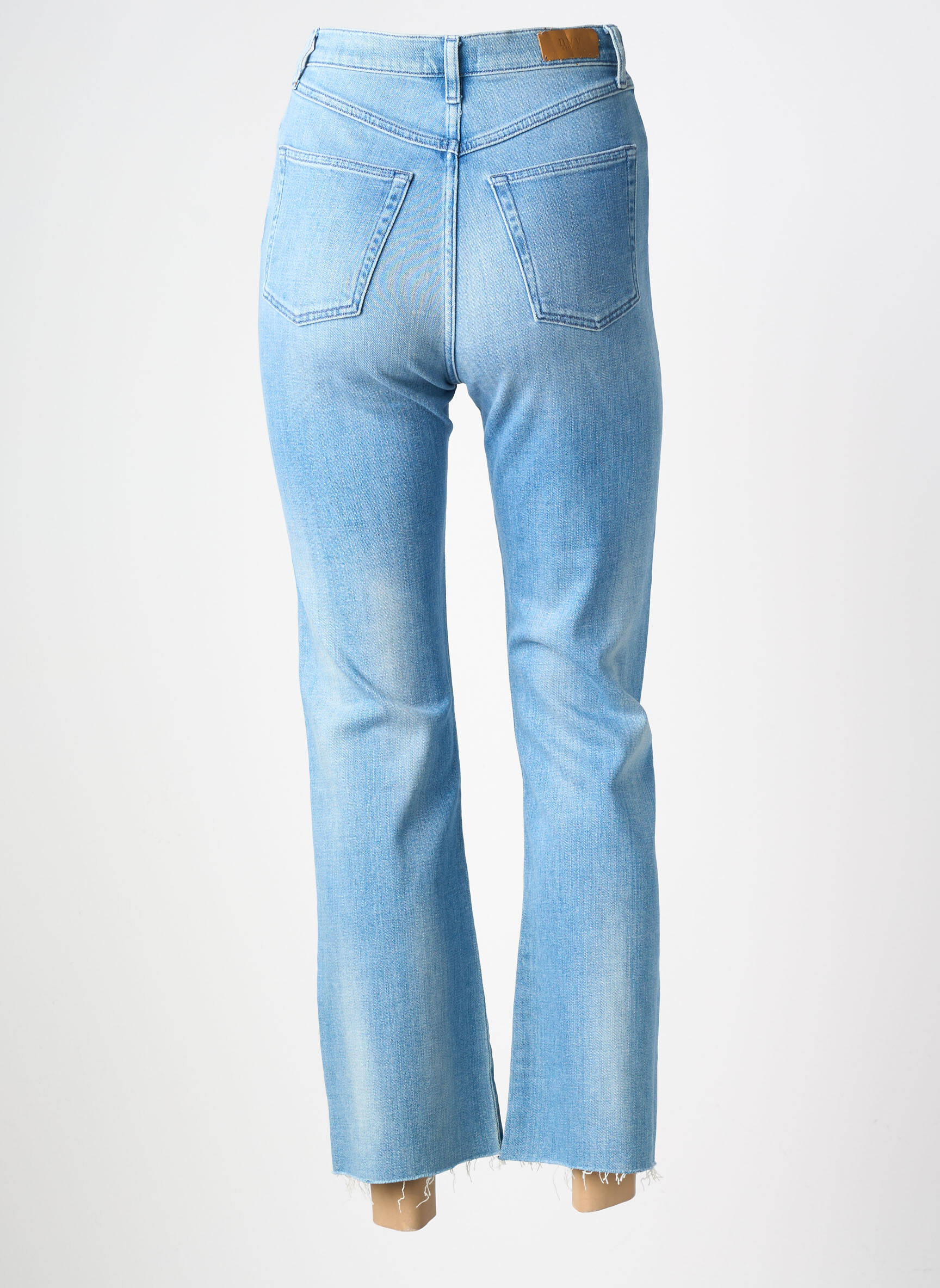 Jeans coupe droite taille haute taille haute bleu NVY femme