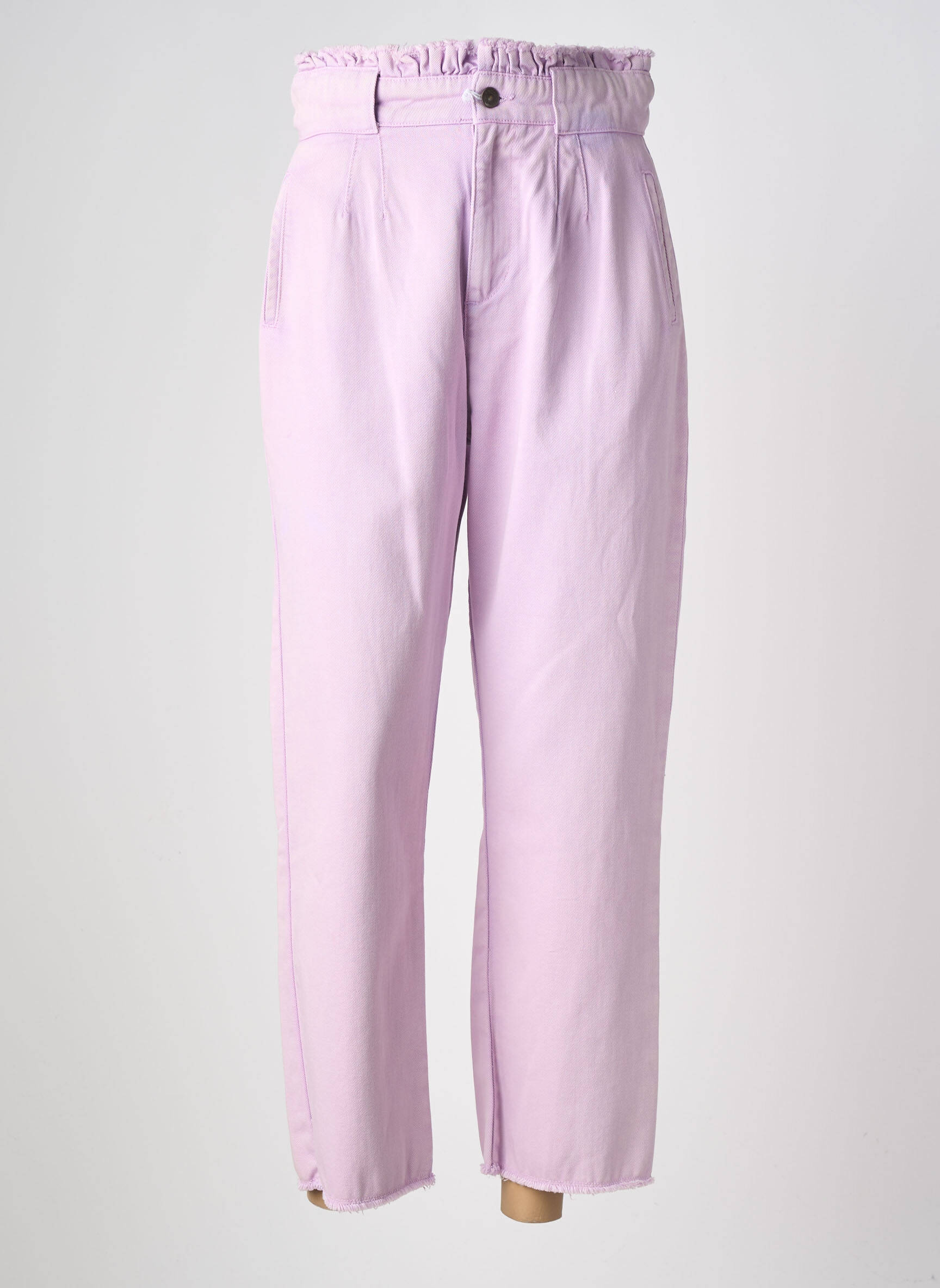 Pantalon droit stretch taille haute violet KANOPE femme