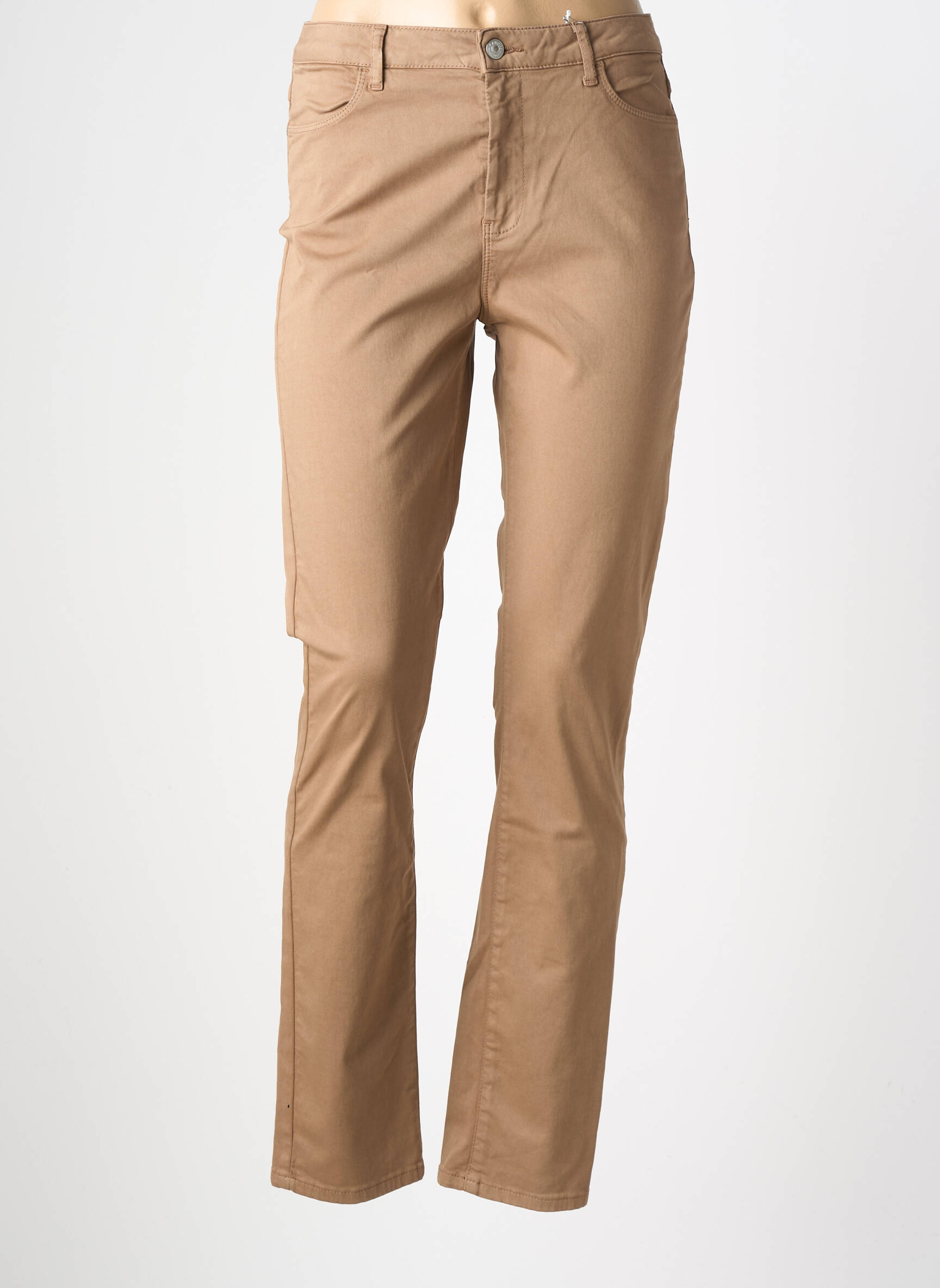 Pantalon droit stretch taille normale marron KANOPE femme