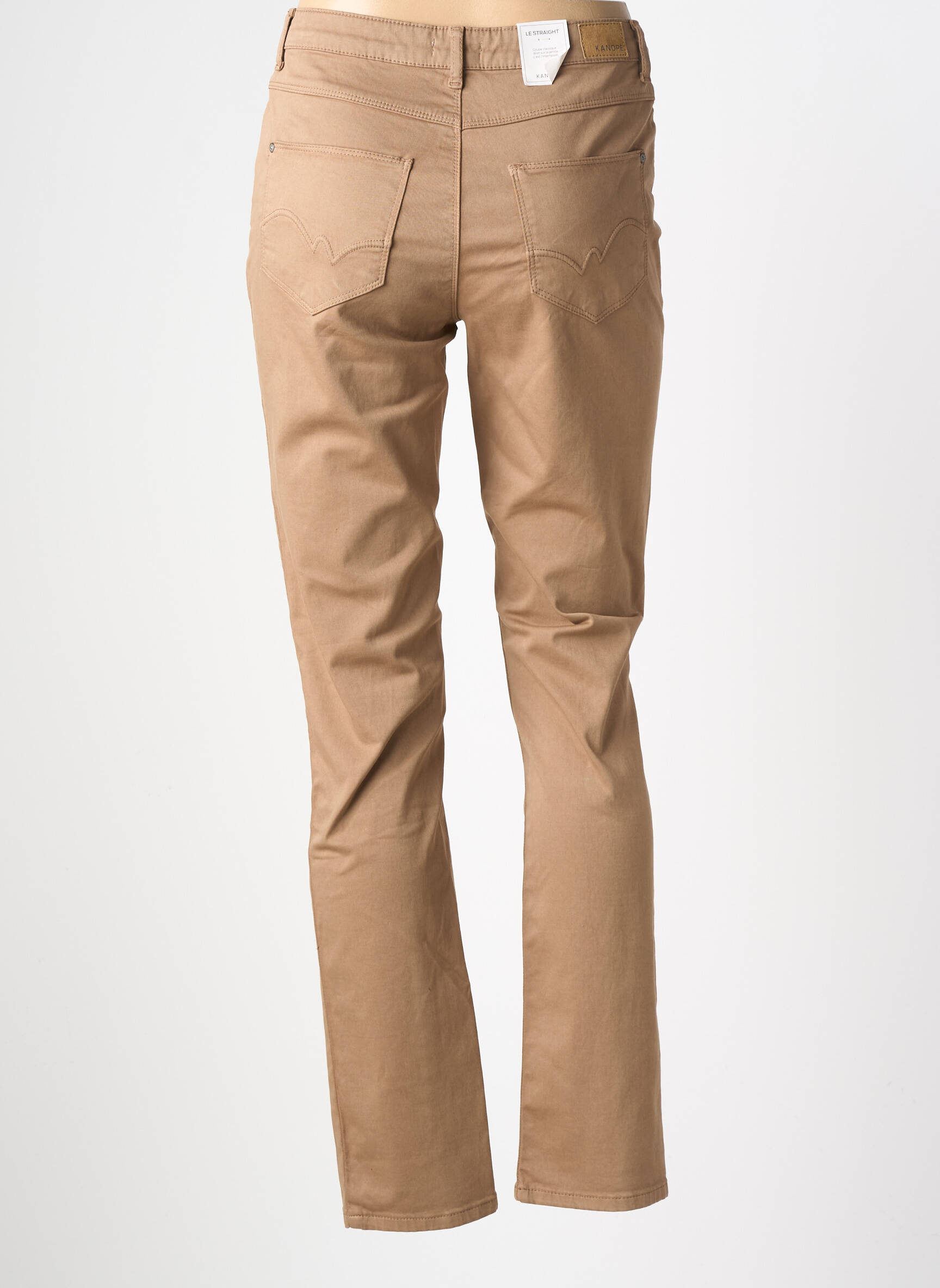Pantalon droit stretch taille normale marron KANOPE femme