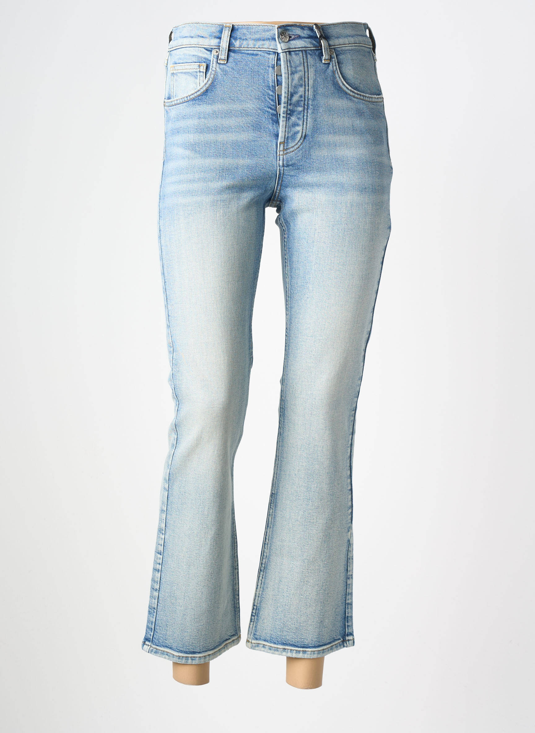 Jean coupe flare stretch taille normale bleu NVY femme
