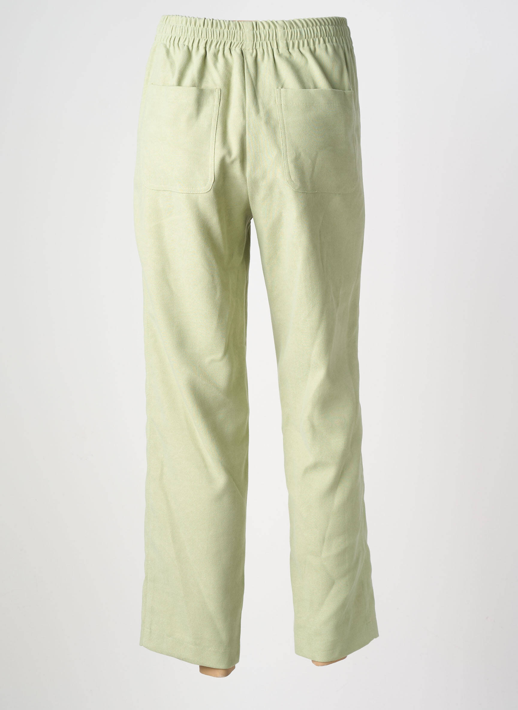 Pantalon droit stretch taille haute vert EMILIE.K femme