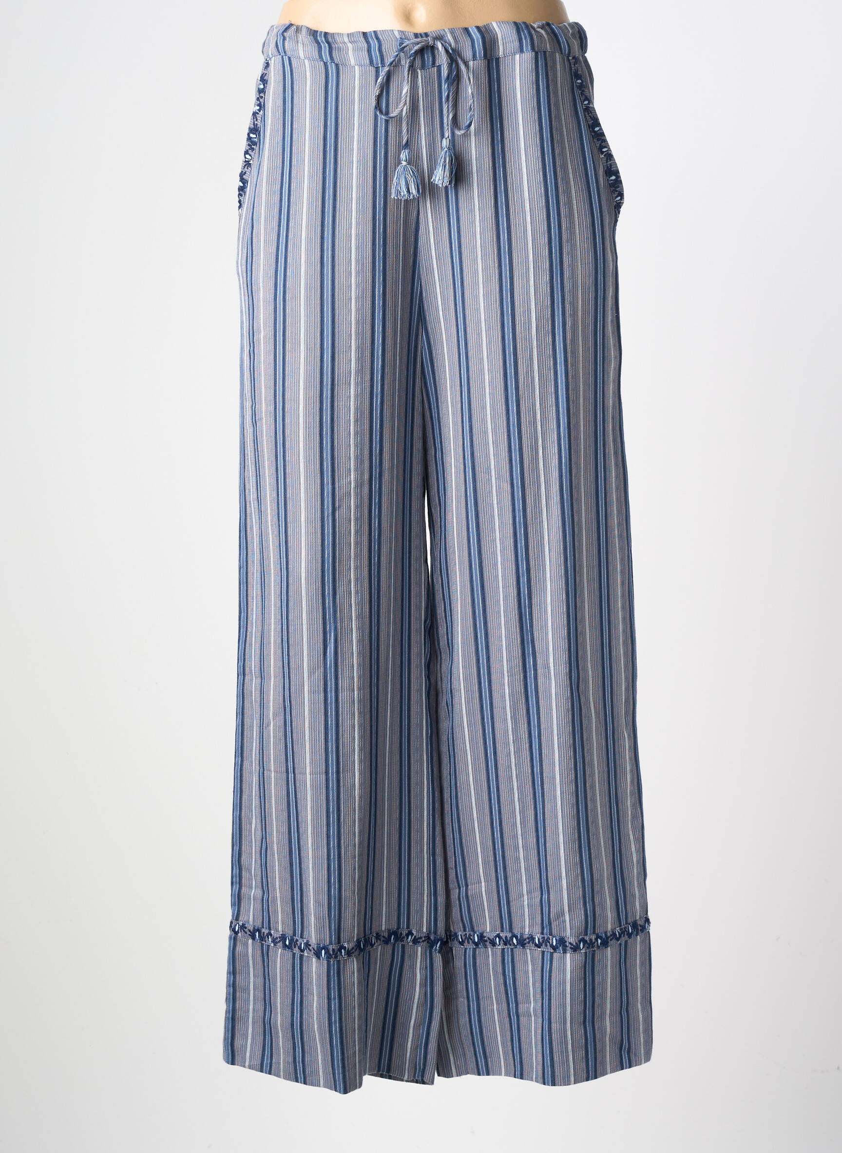 Pantalon large coupe fluide taille normale bleu LA PETITE ETOILE femme