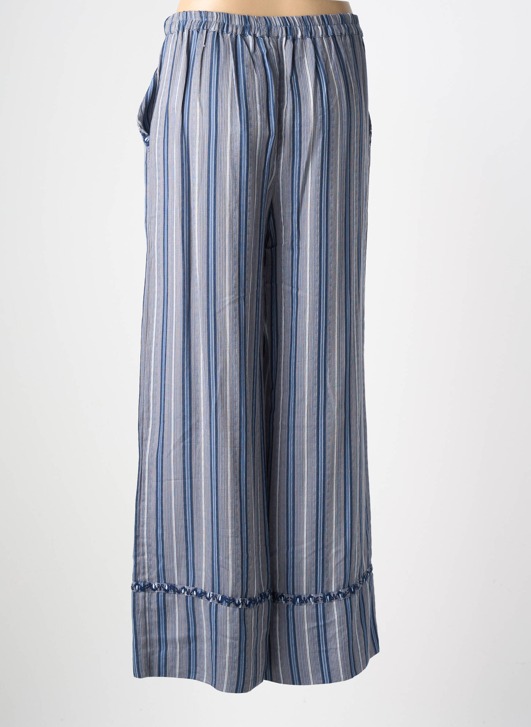 Pantalon large coupe fluide taille normale bleu LA PETITE ETOILE femme