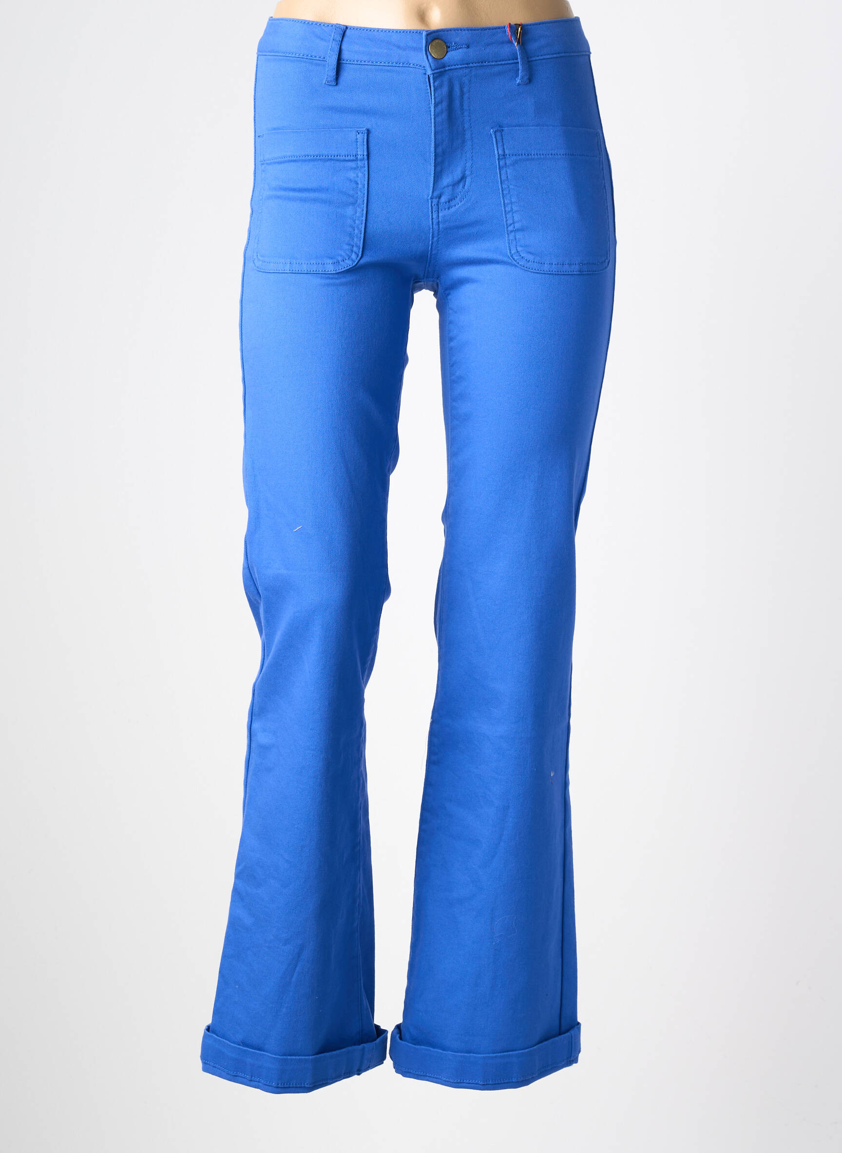 Jean coupe flare stretch taille haute bleu LA PETITE ETOILE femme