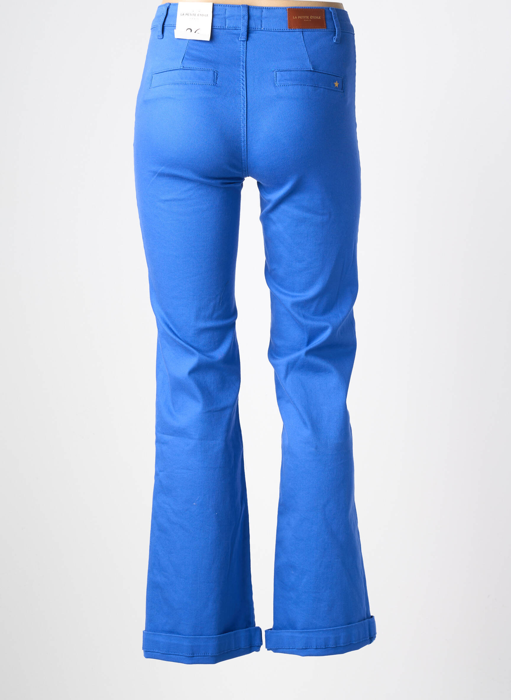 Jean coupe flare stretch taille haute bleu LA PETITE ETOILE femme
