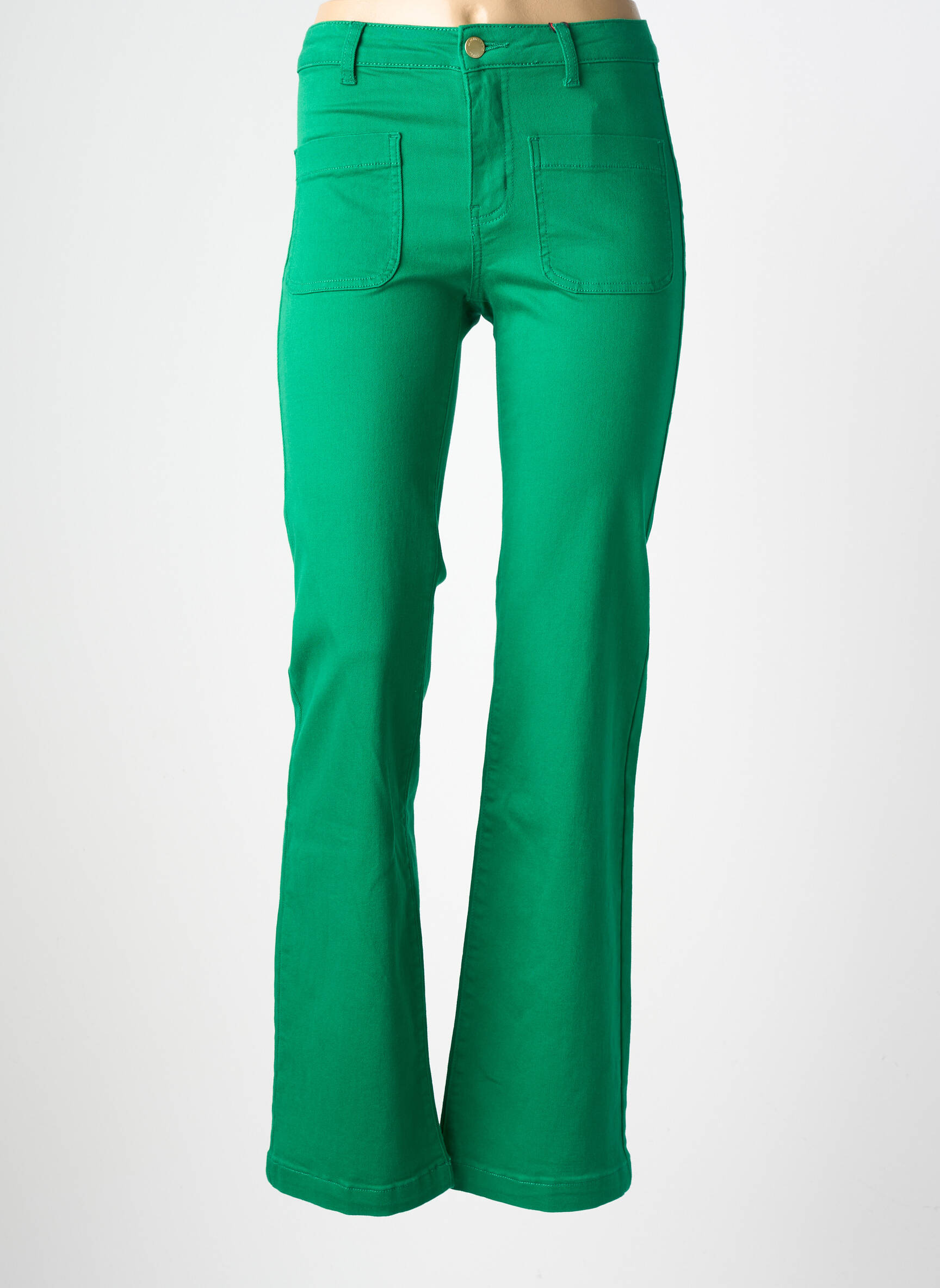Jean coupe flare stretch taille normale vert LA PETITE ETOILE femme