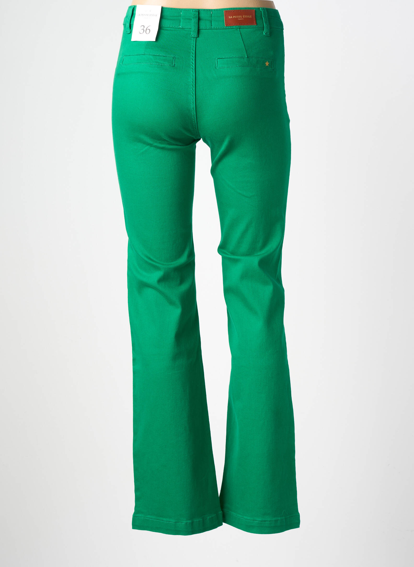 Jean coupe flare stretch taille normale vert LA PETITE ETOILE femme
