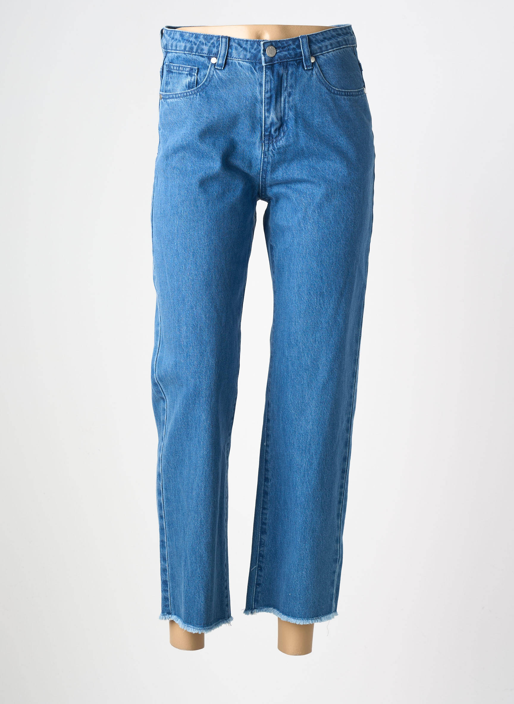 Jeans coupe droite taille normale taille normale bleu ANDY & LUCY femme