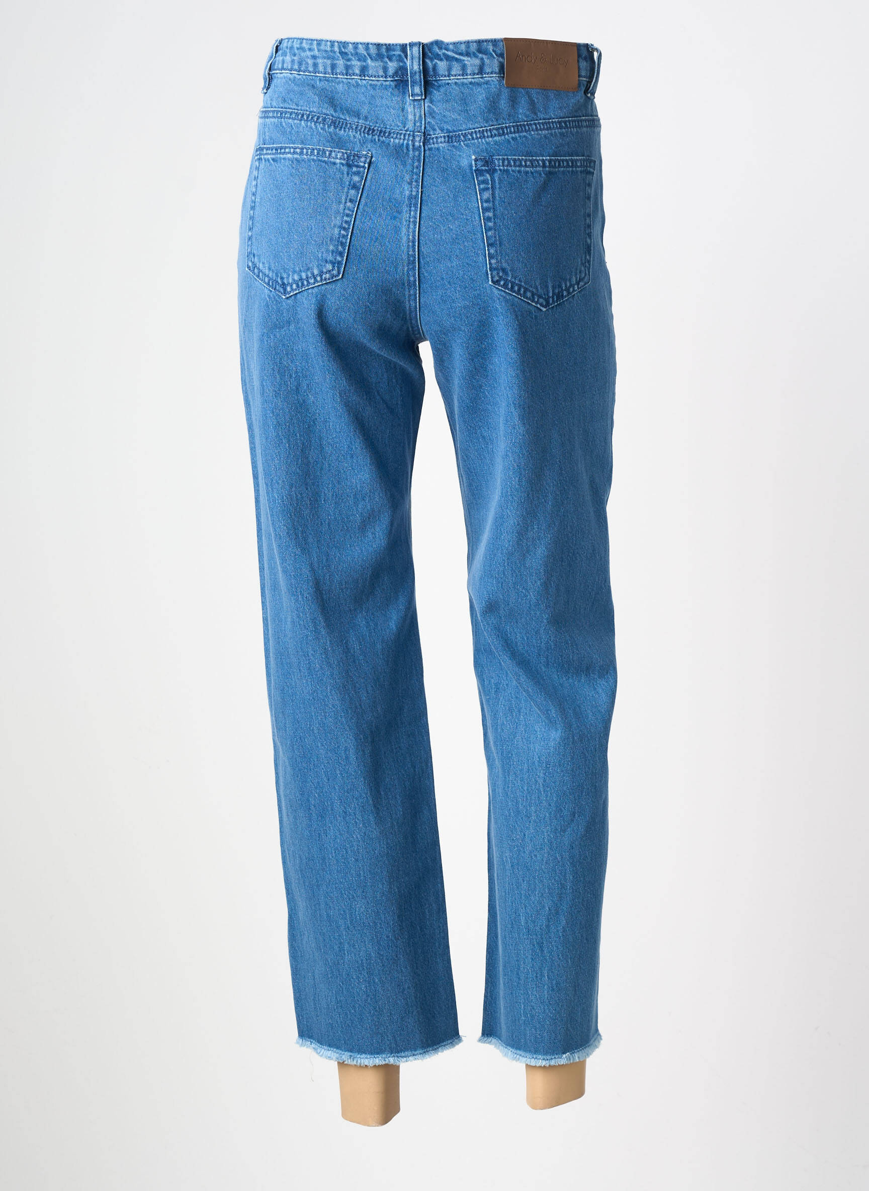 Jeans coupe droite taille normale taille normale bleu ANDY & LUCY femme