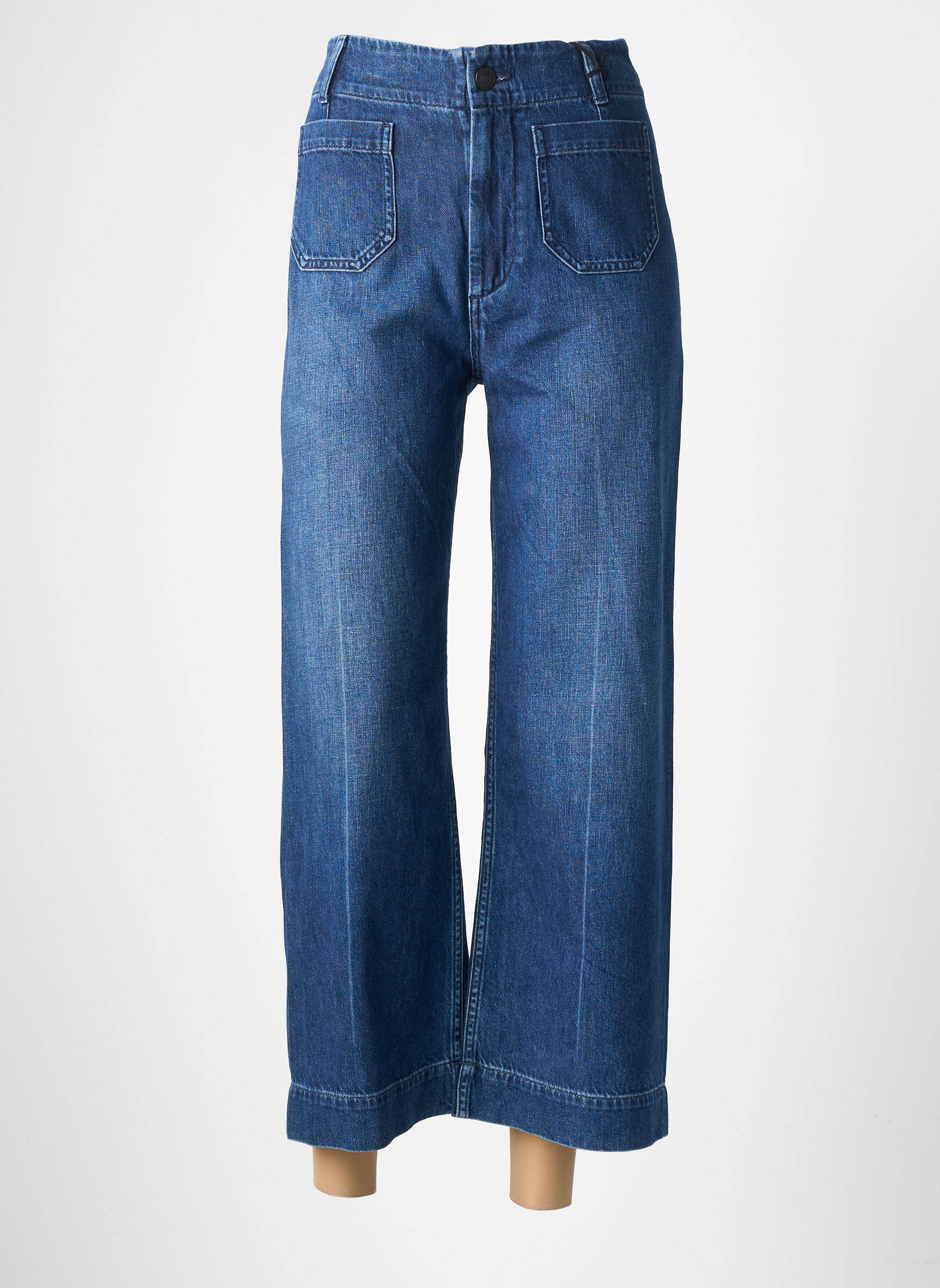 Jean coupe flare taille haute taille haute bleu NVY femme