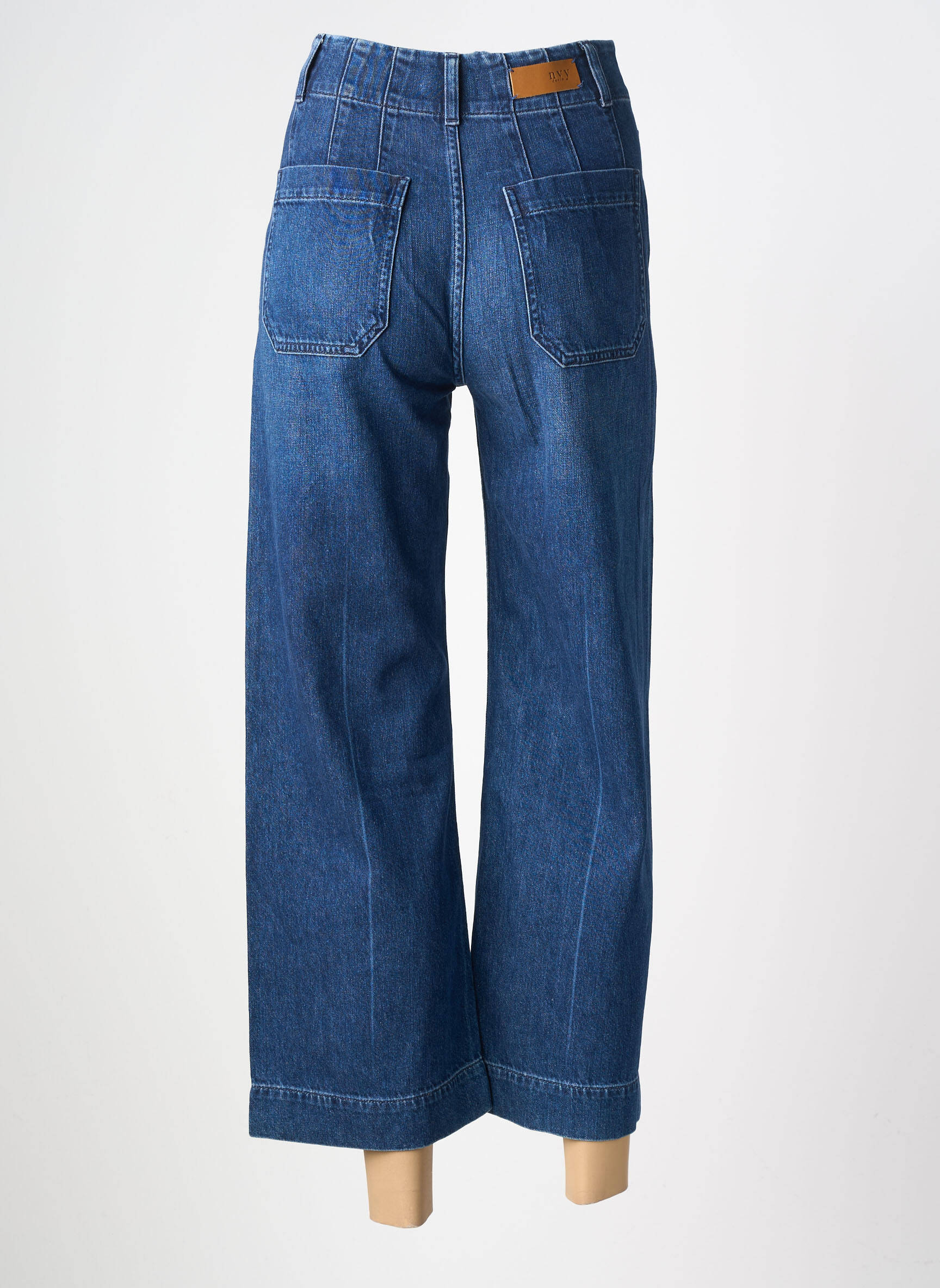 Jean coupe flare taille haute taille haute bleu NVY femme