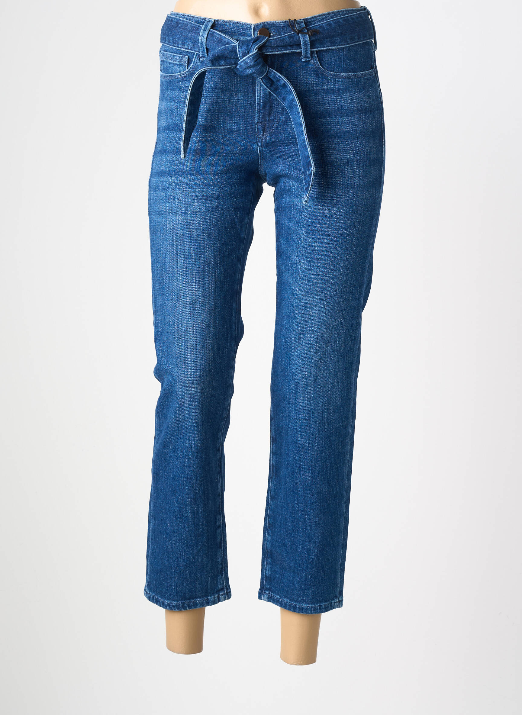 Jeans coupe droite stretch taille normale bleu NVY femme