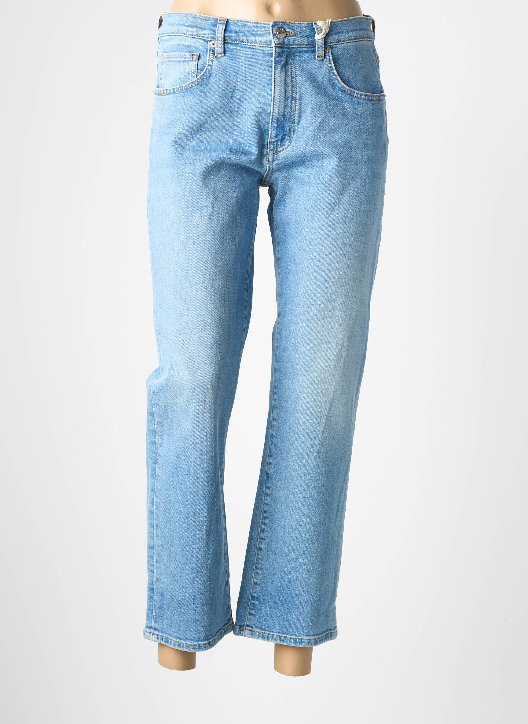 Jeans coupe droite stretch taille normale bleu NVY femme