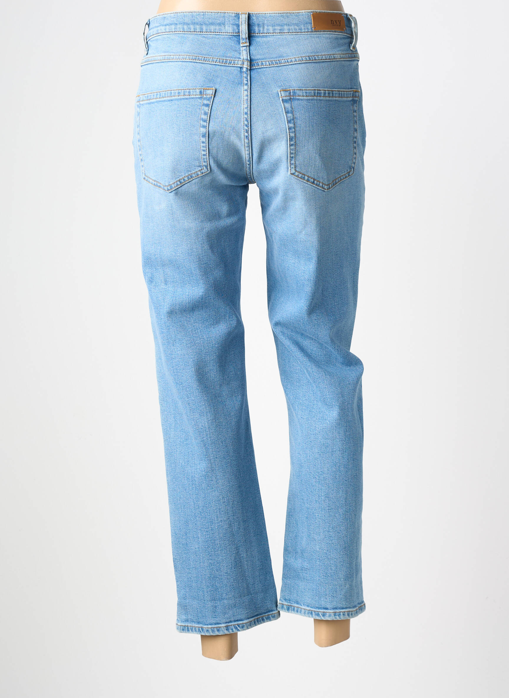 Jeans coupe droite stretch taille normale bleu NVY femme