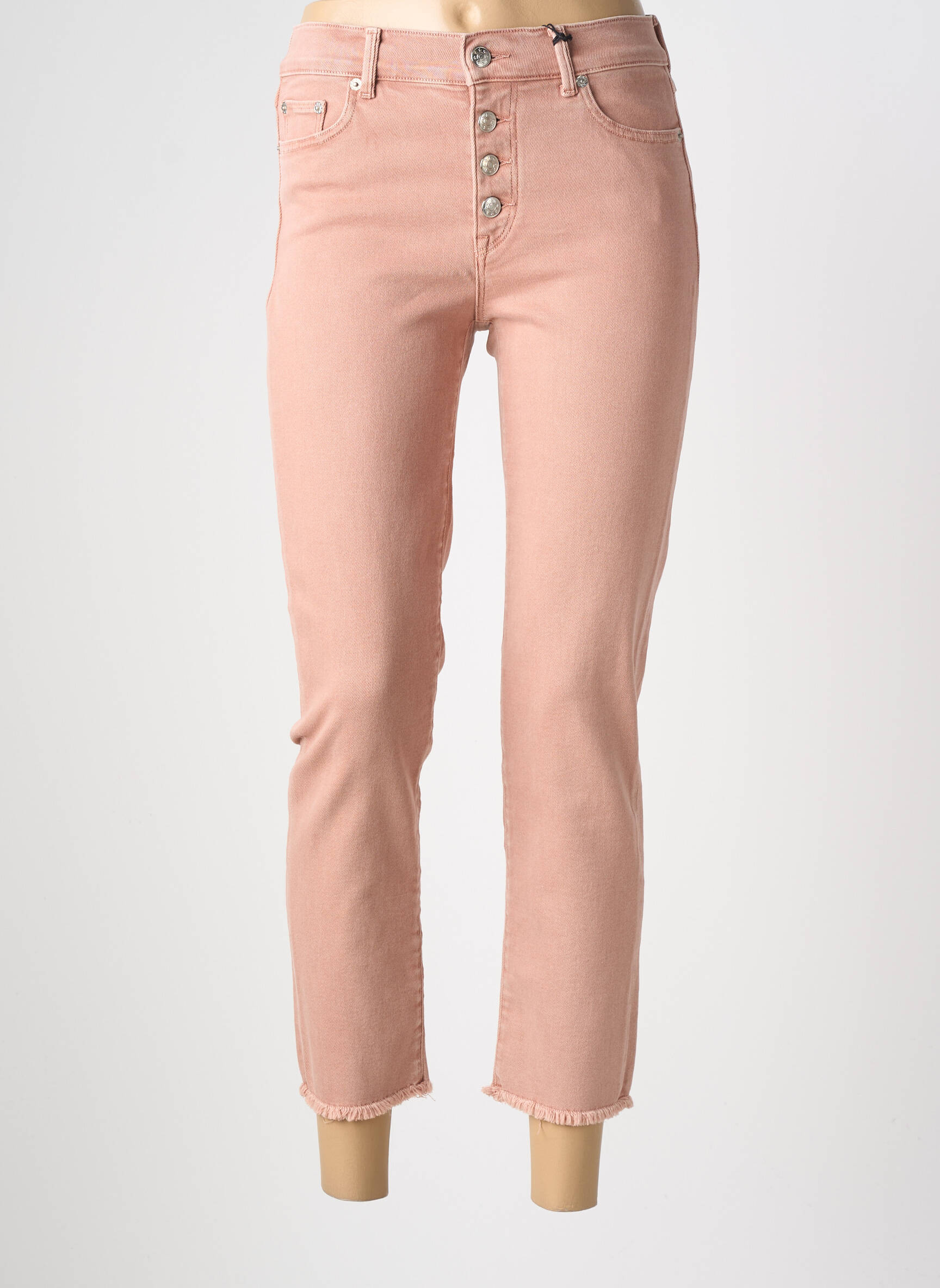 Jeans coupe slim stretch taille normale rose NVY DENIM femme