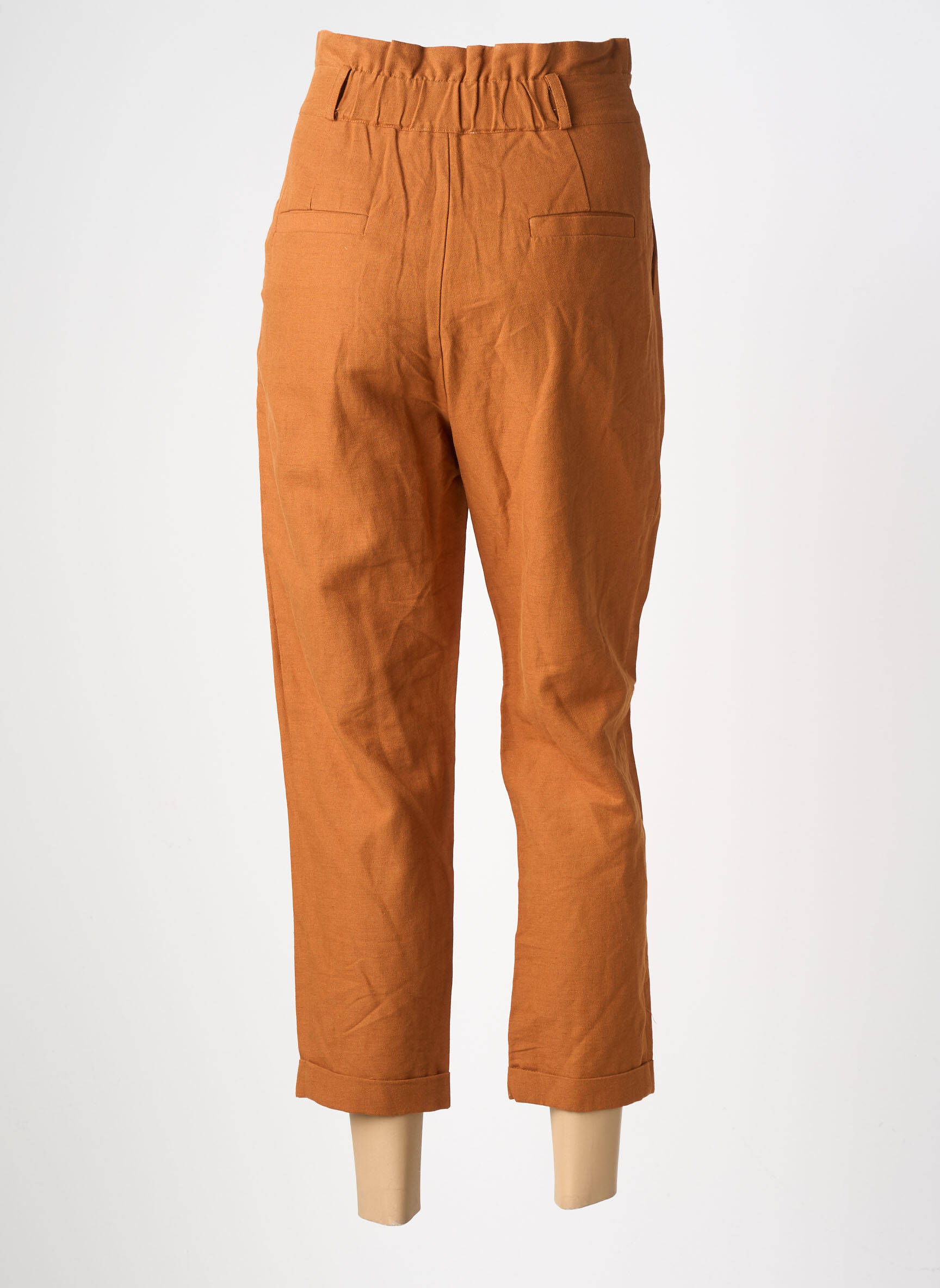 Pantalon droit taille haute taille haute marron THE KORNER femme