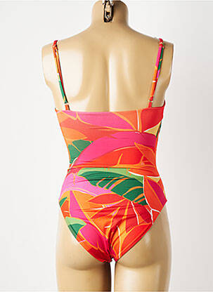 Maillot de bain 1 pièce effet matière satinée haut soutien-gorge avec mousse de rembourrage amovible orange LA PETITE ETOILE femme