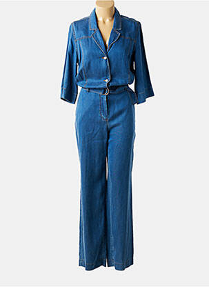 Combi-pantalon fermeture boutonnée sur le devant manches 3/4 bleu NUMPH femme