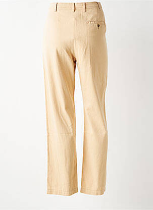 Pantalon droit tissage popeline taille haute beige ARTLOVE femme