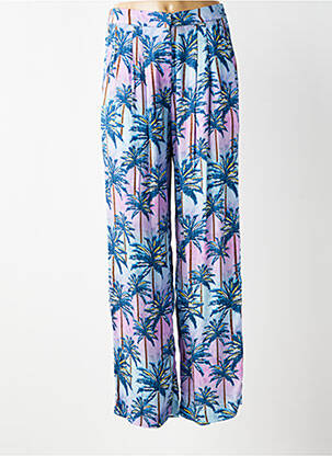 Pantalon large tissage popeline taille haute bleu LA PETITE ETOILE femme
